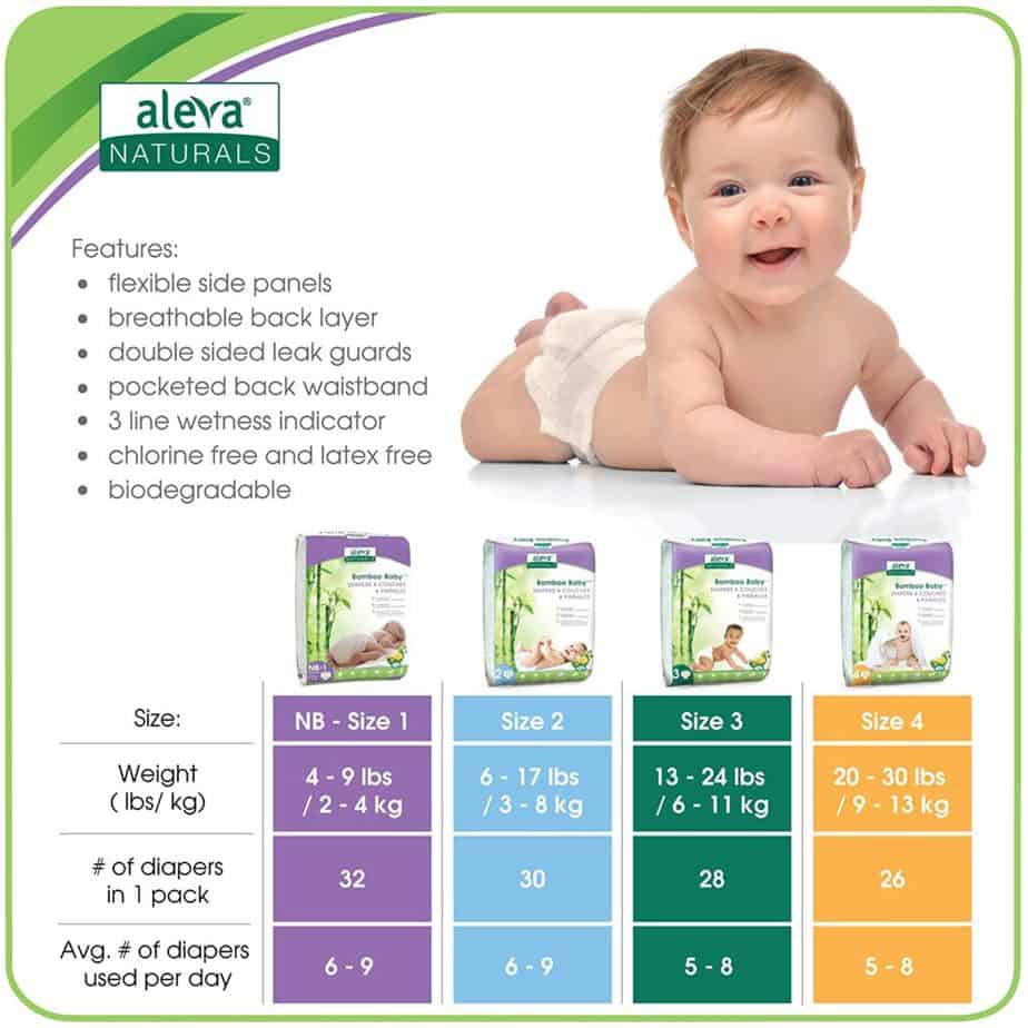 Aleva Naturals Baby Diapers - biodegradable disposable diapers 2