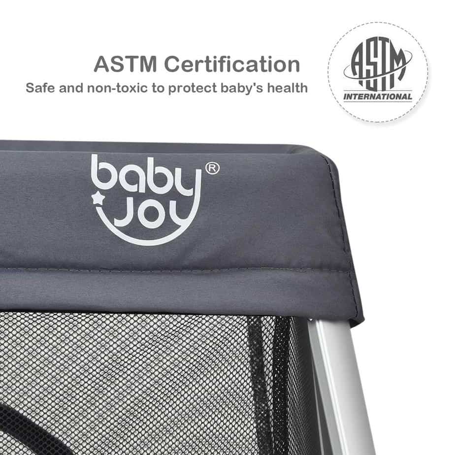 BABY JOY Baby Foldable Travel Crib 6